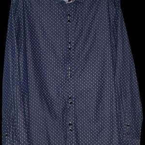 Coogi Luxe Men's Navy Patterned Shirt, XL Classic Fit